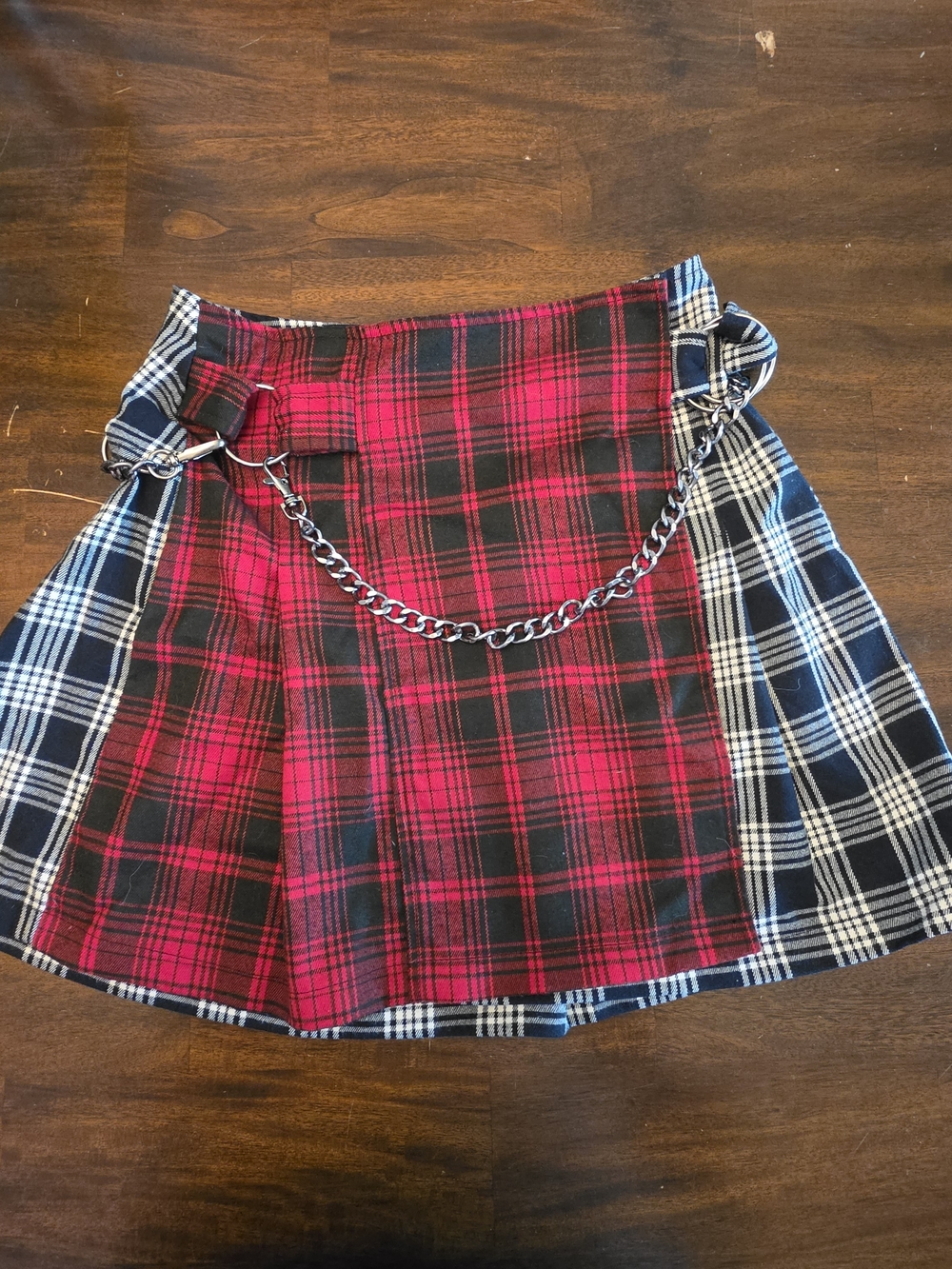 Mags & Pye Plaid Wrap Pleated Mini Skirt - Size 8 Punk Goth Schoolgirl